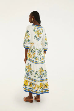 Maxi Dress - Emily Floral Tapestry Off-White