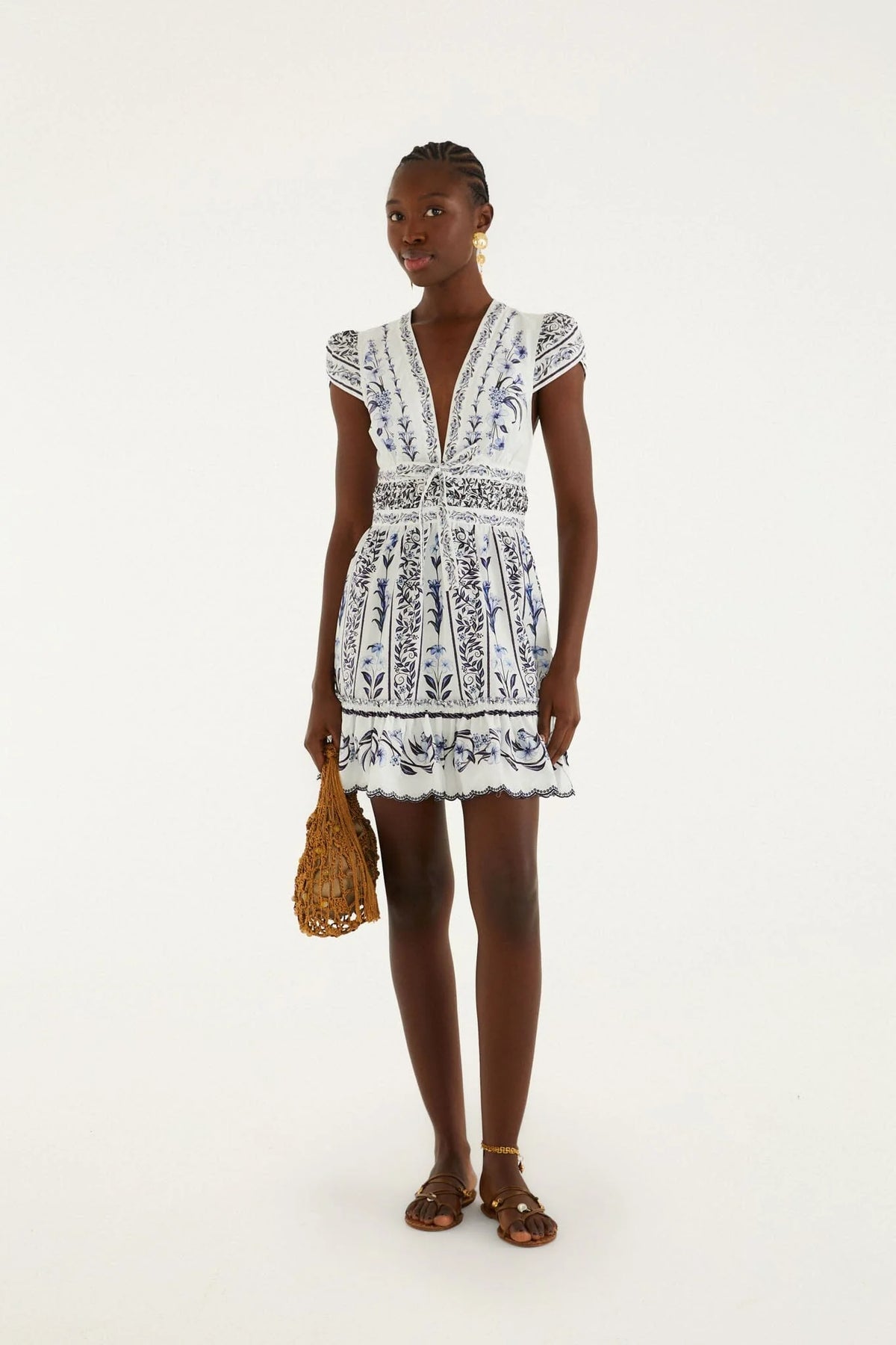 Mini Dress - Flowers Arch Off-White