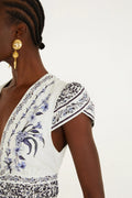 Mini Dress - Flowers Arch Off-White