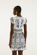 Mini Dress - Flowers Arch Off-White