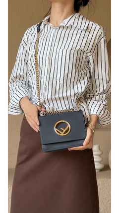 Fendi Kan I Shoulder Bag - Dark Blue
