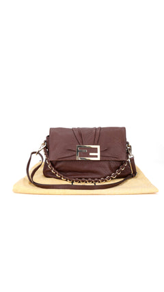 Fendi Mia Baguette Leather Shoulder Bag - Brown