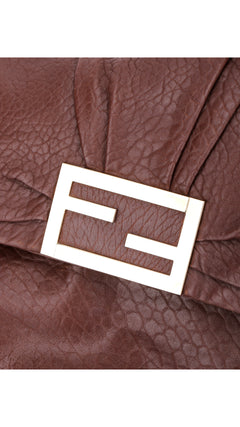 Fendi Mia Baguette Leather Shoulder Bag - Brown