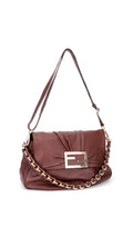 Fendi Mia Baguette Leather Shoulder Bag - Brown