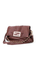Fendi Mia Baguette Leather Shoulder Bag - Brown