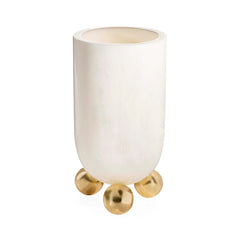 Fontana Vase - White/Brass