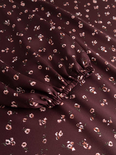 N-Lilith Dress - Dwyn Burgundy Print