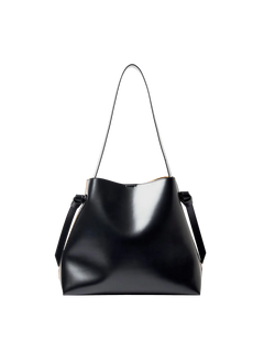 Stella Large Leather Bag - Black