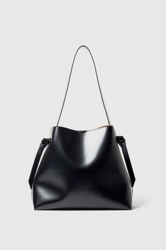 Stella Large Leather Bag - Black