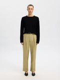 Thea Ls Knit Merino O-Neck - Black