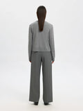 Thea Ls Knit Merino Cardigan - Medium Grey Melange