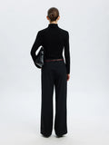 Ingrid Ls Knit Wool Blend Roll Neck - Black