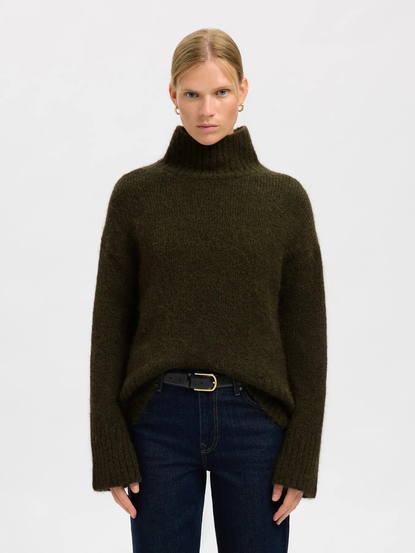 Gabriella Ls Knit High Neck - Deep Depths