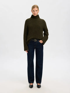 Gabriella LS Knit High Neck - Deep Depths