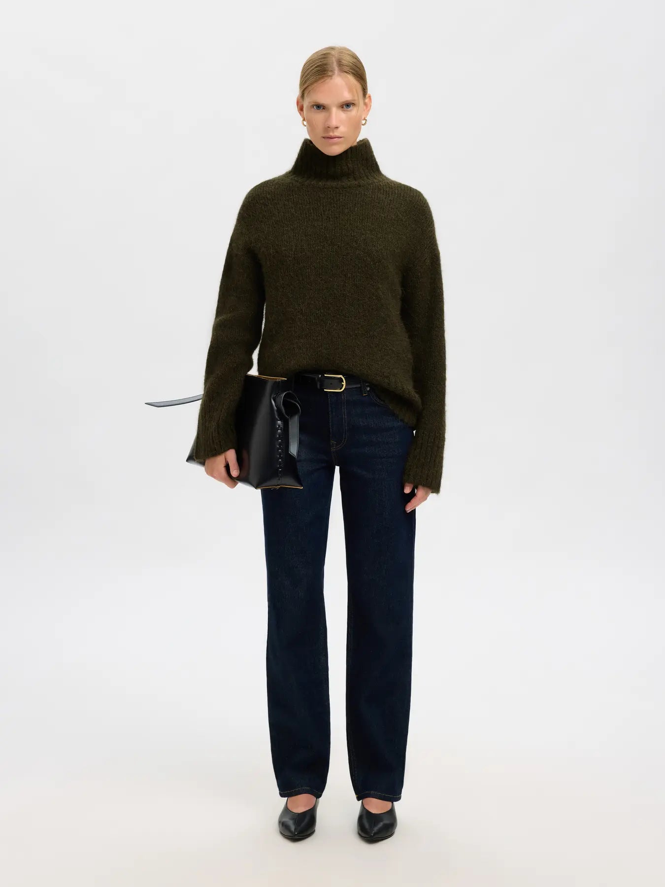 Gabriella Ls Knit High Neck - Deep Depths