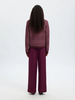 Alva Ls Knit Stripe O-Neck - Fig