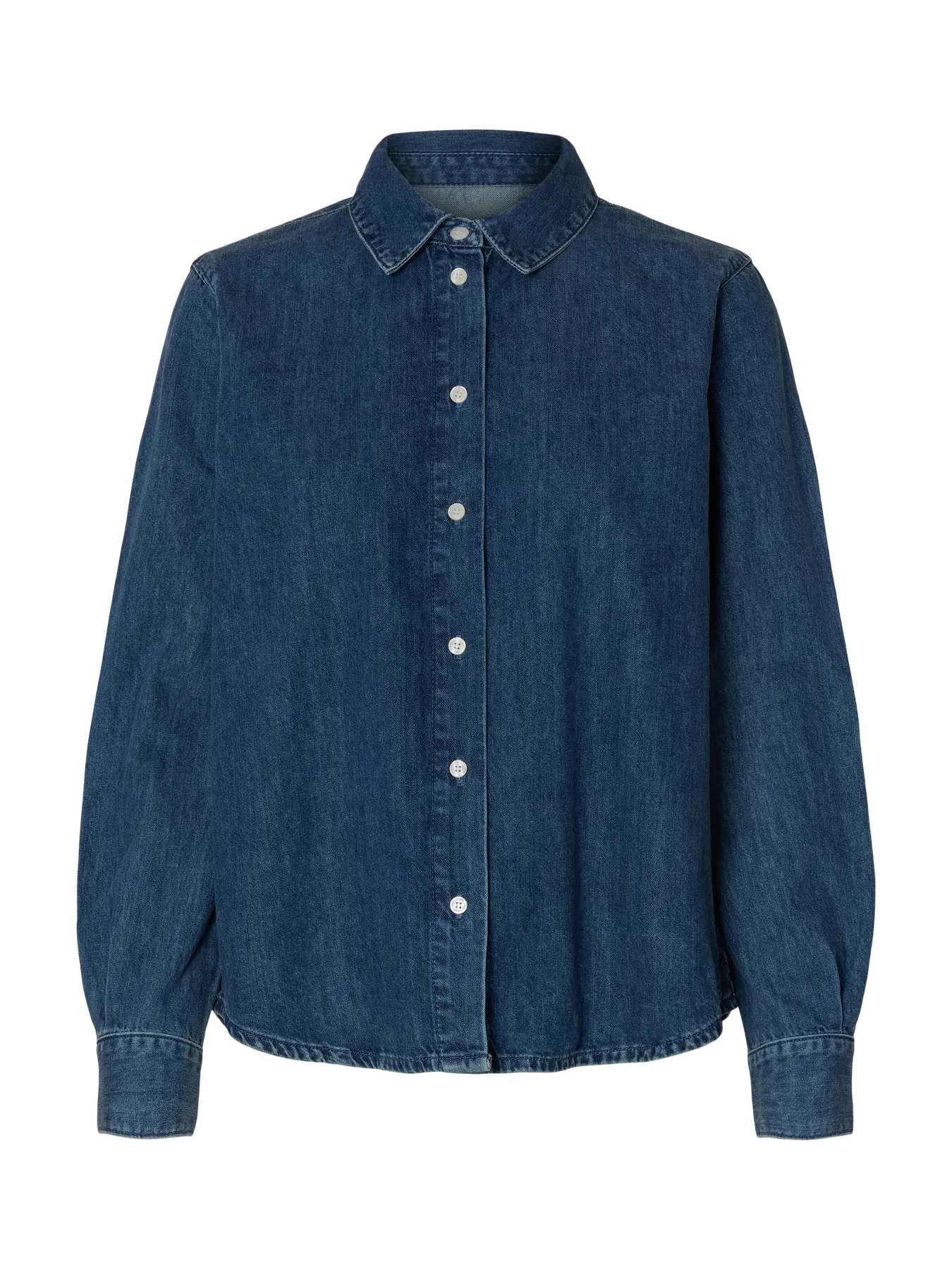 Bea Noa Ls Regular Shirt - Medium Blue Denim