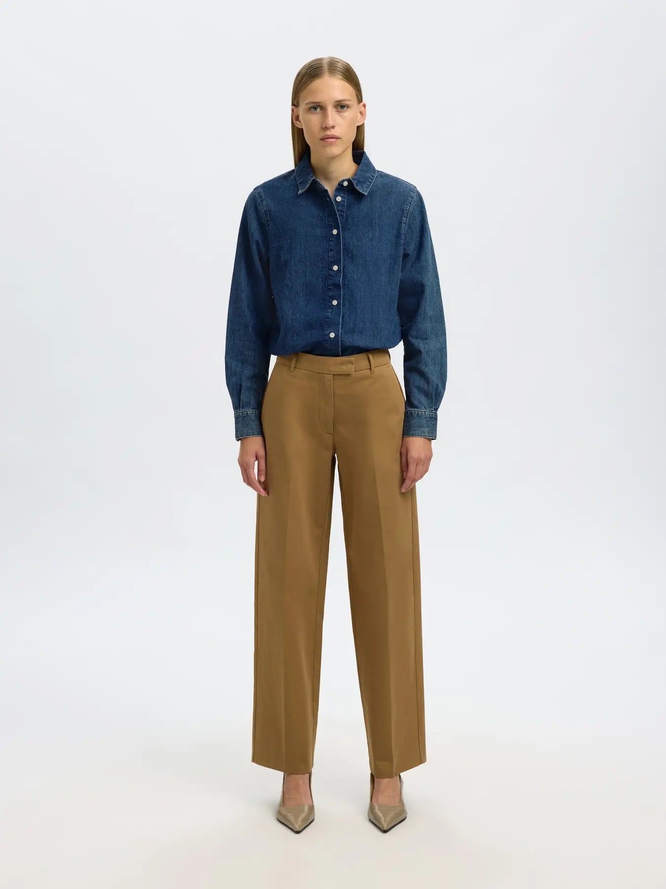 Bea Noa Ls Regular Shirt - Medium Blue Denim