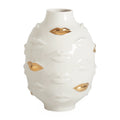 Gilded Gala Round Vase - White/Gold