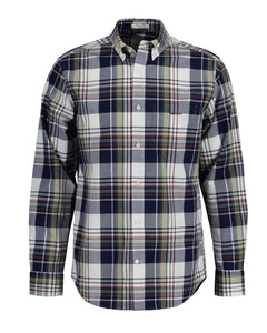 Reg Poplin Check Shirt - Classic Blue