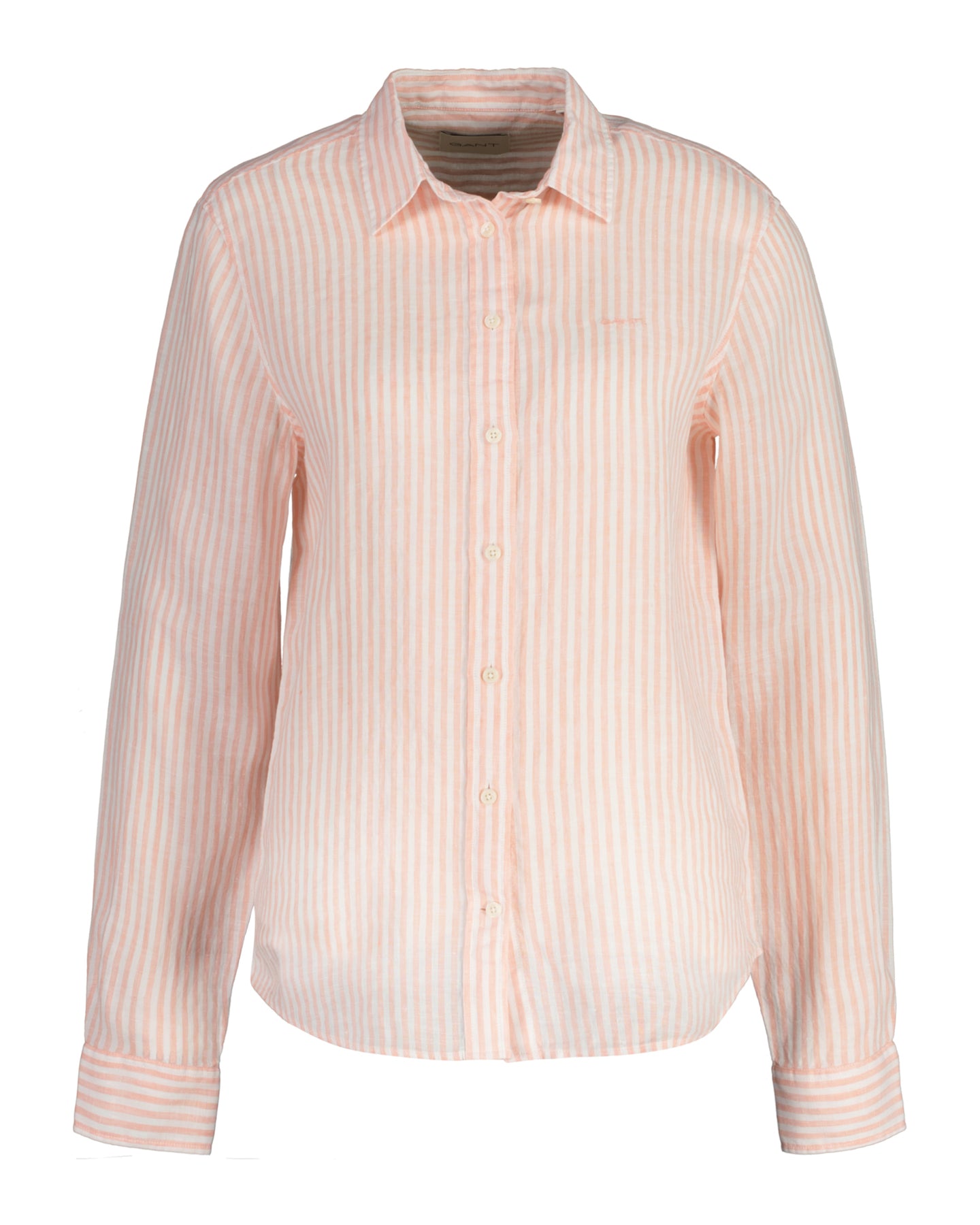 Reg Linen Stripe Shirt - Peachy Pink