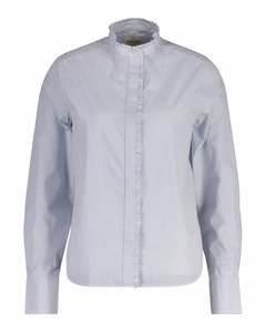Reg Striped Frill Detail Shirt - Clear Sky