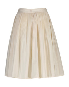 Ctn Pleated Skirt - Creamed White