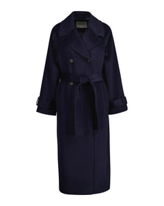 Wool Trench Coat - Evening Blue
