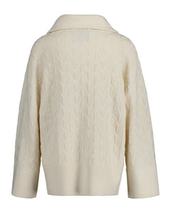 Herringbone Half Zip - Cream