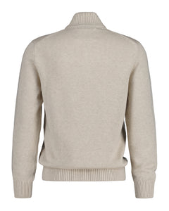 Casual Cotton Halfzip - Light Beige Melange