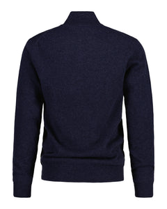 Superfine Lambswool Half Zip - Dark Navy Melange
