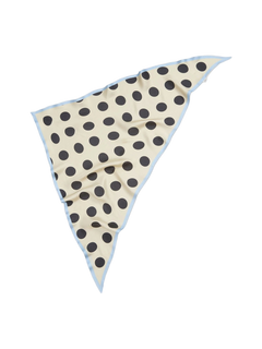 Maxi Polka Triangle Sia Scarf - Birch White