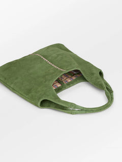 Suede Clea Crochet Bag - Banana Palm Green