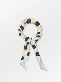 Maxi Polka Triangle Sia Scarf - Birch White