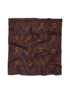 Magna Flower Siw Scarf - Chocolate Brown