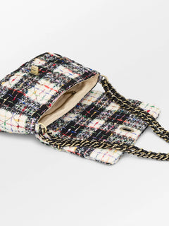 Boucle Checked Hollis Bag - Black