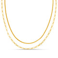 Open Link Chain 2-Row Necklace - Gold