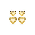 Statement Voluminous Heart Drop Earring - Gold