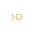 Fine Pave Wave Micro Hoop - Gold