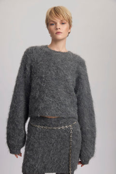 SabiGZ Short Pullover - Gray Pinstripe Melange