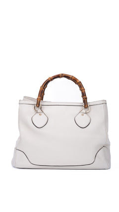 Gucci Bamboo Handle Tote Bag - Cream
