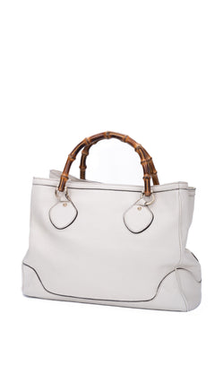 Gucci Bamboo Handle Tote Bag - Cream