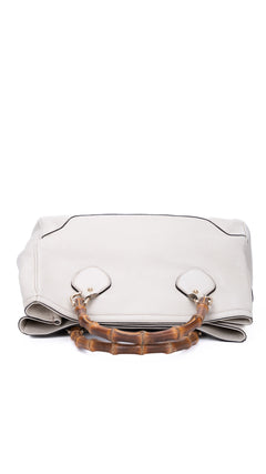 Gucci Bamboo Handle Tote Bag - Cream