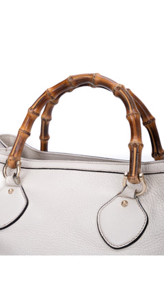 Gucci Bamboo Handle Tote Bag - Cream