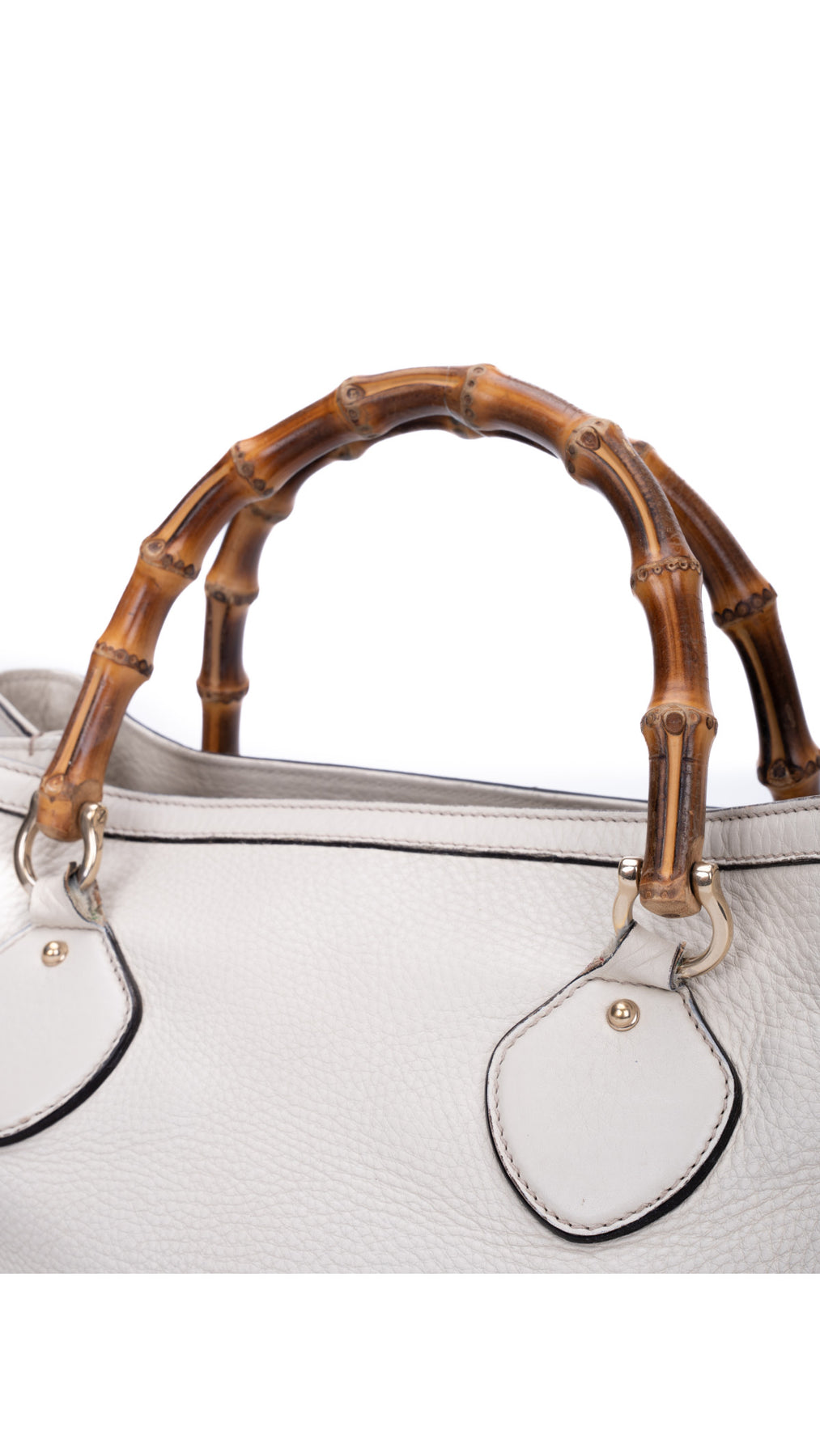 Gucci Bamboo Handle Tote Bag - Cream