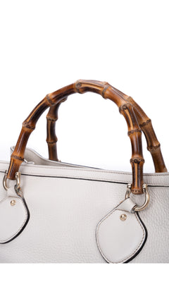 Gucci Bamboo Handle Tote Bag - Cream
