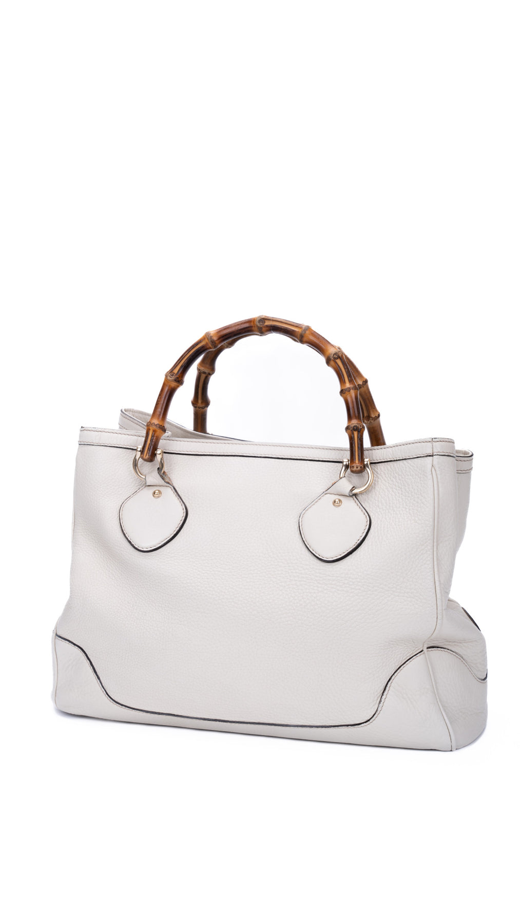 Gucci Bamboo Handle Tote Bag - Cream