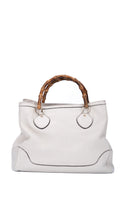 Gucci Bamboo Handle Tote Bag - Cream
