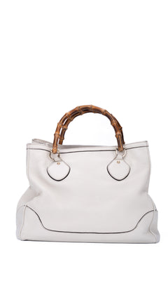 Gucci Bamboo Handle Tote Bag - Cream