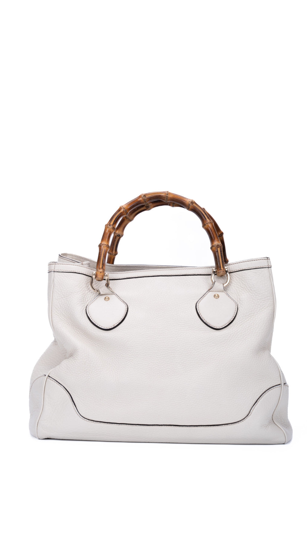 Gucci Bamboo Handle Tote Bag - Cream